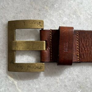 Diesel brown leather belt